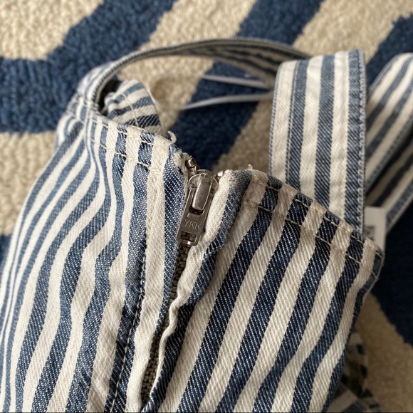 💙 ZARA BLUE IVORY STRIPE DENIM CROP TOP! - Picture 10 of 13